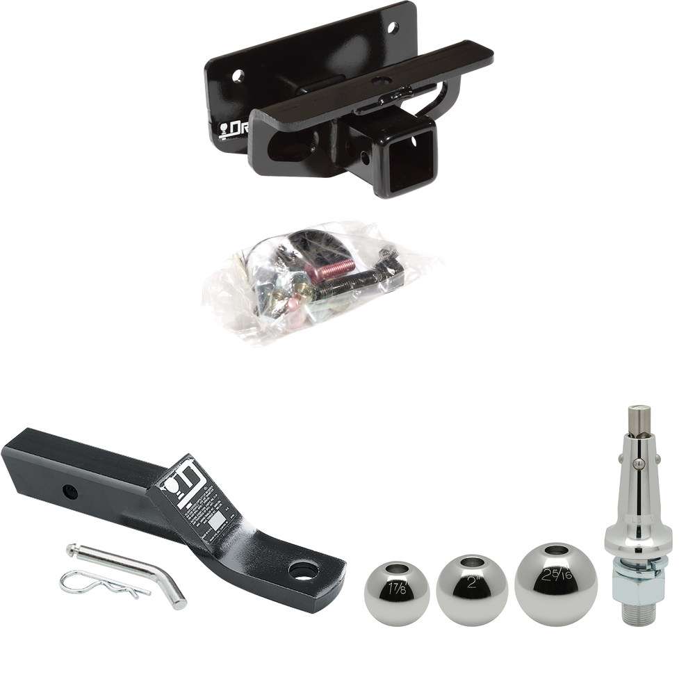 Fits 2003-2003 Dodge Ram 1500 Trailer Hitch Tow PKG w/ Ball Mount w/ 2" Drop + Interchangeable Ball 1-7/8" & 2" & 2-5/16" (For (Built After 11/2002) Models) By Draw-Tite