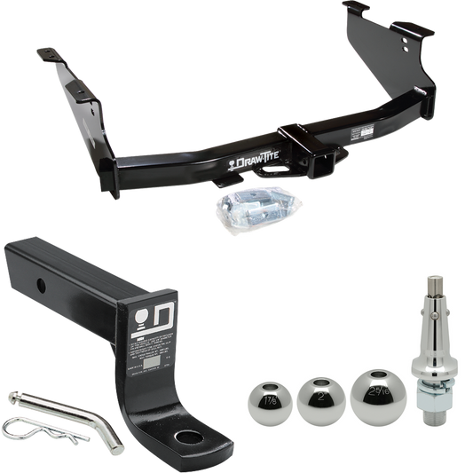 Fits 2006-2008 Dodge Ram 1500 Trailer Hitch Tow PKG w/ Ball Mount w/ 4" Drop + Interchangeable Ball 1-7/8" & 2" & 2-5/16" By Draw-Tite