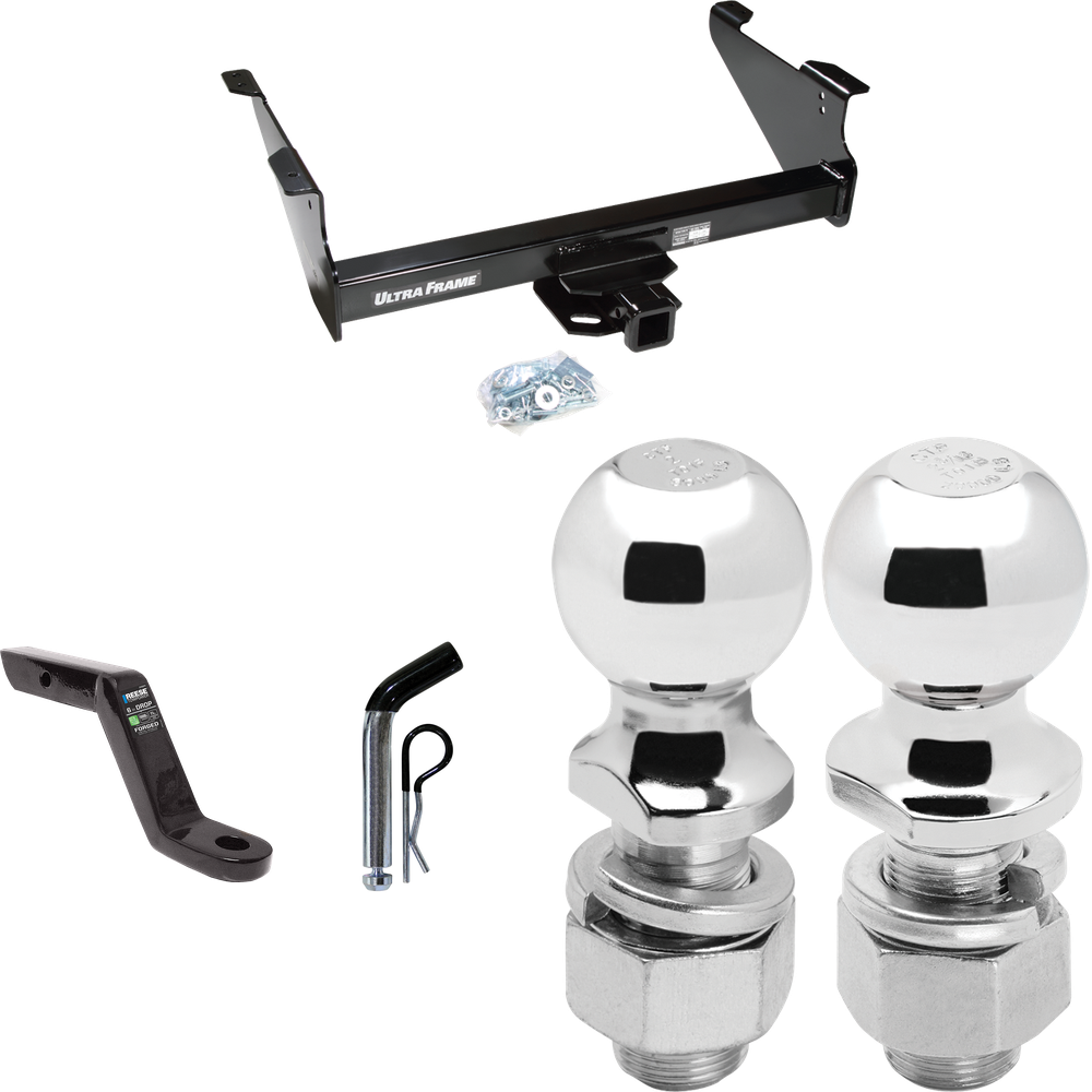 Fits 2003-2003 Dodge Ram 1500 Trailer Hitch Tow PKG w/ Ball Mount w/ 6" Drop + Pin/Clip + 2" Ball + 2-5/16" Ball (For (Built After 11/2002) Models) By Draw-Tite