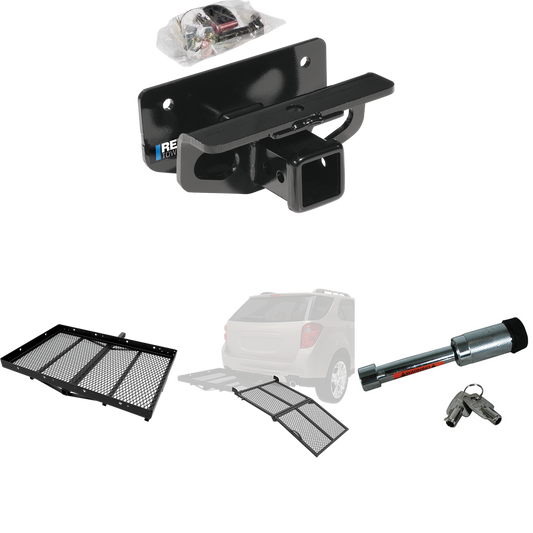 Fits 2019-2023 RAM 1500 Classic Trailer Hitch Tow PKG w/ Cargo Carrier + Bi-Fold Ramp + Hitch Lock By Reese Towpower