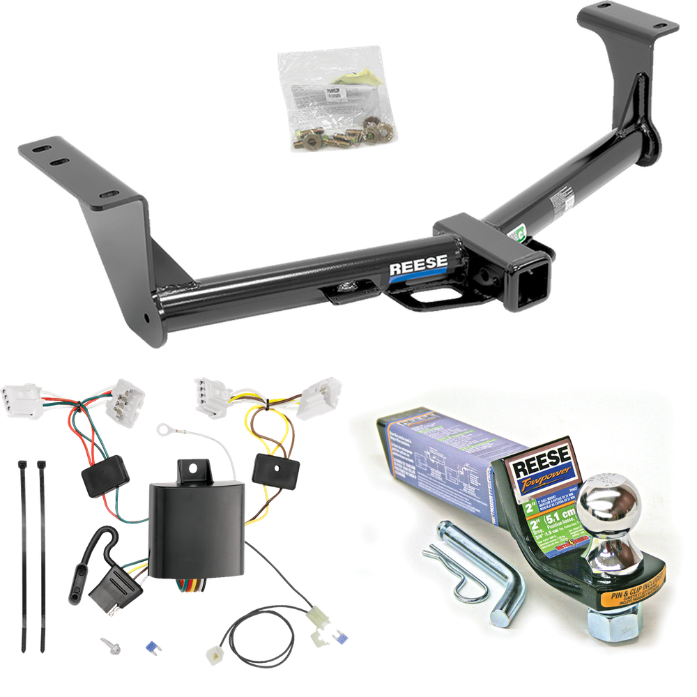 Se adapta al paquete de enganche de remolque Nissan Murano 2015-2023 con cableado plano de 4 + kit de montaje de bola de inicio con caída de 2" y bola de 1-7/8" de Reese Towpower