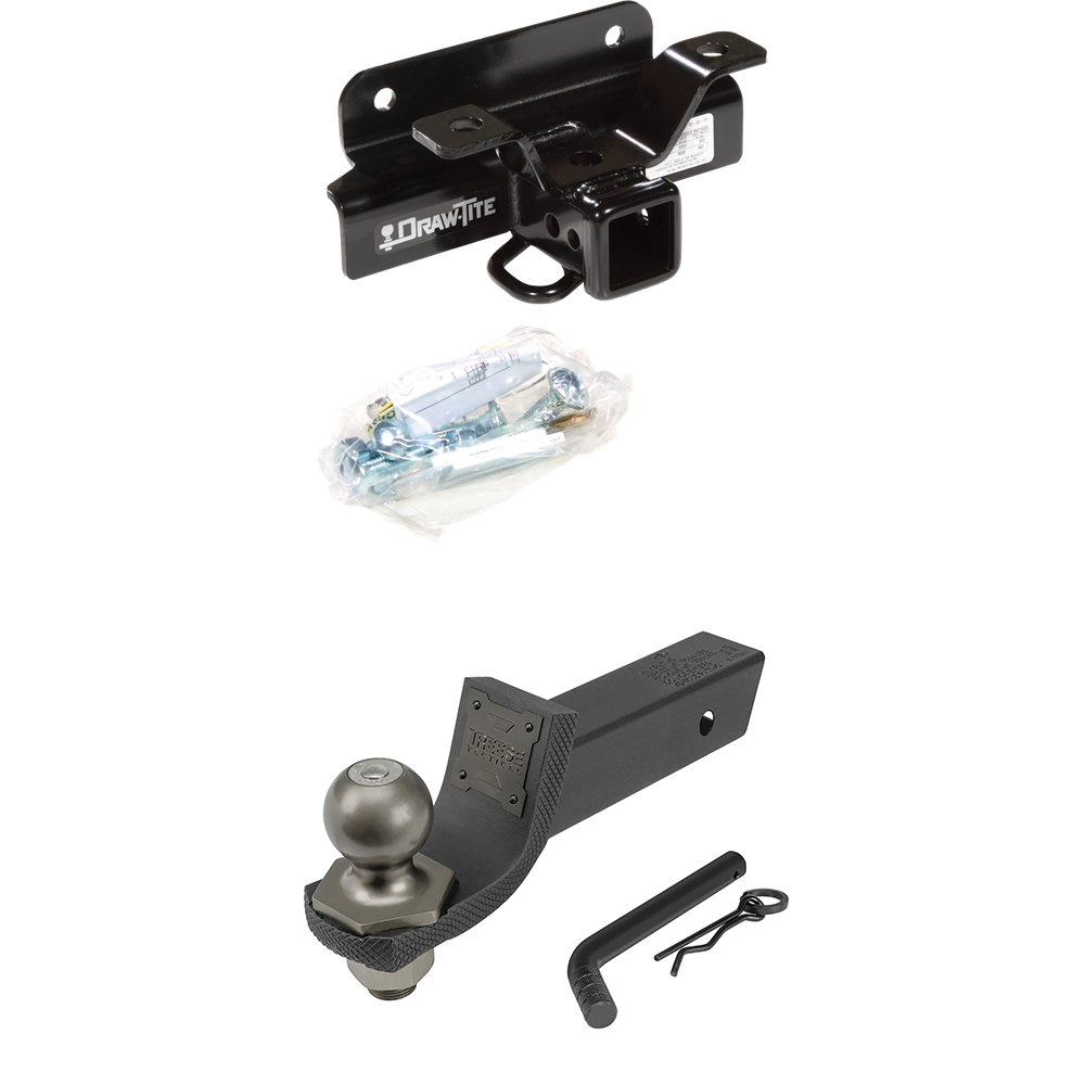 Fits 2004-2005 Dodge Ram 1500 Trailer Hitch Tow PKG + Interlock Tactical Starter Kit w/ 2" Drop & 2" Ball (Excludes: Daytona/Hemi Sport Quad Cab/Ram Rumble Bee/SRT-10 Models) By Draw-Tite