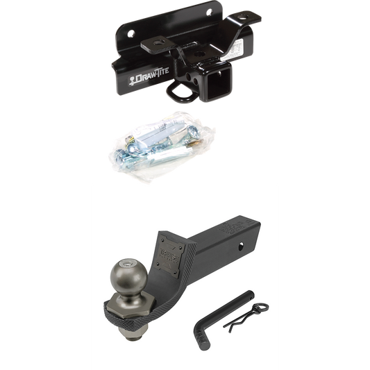 Fits 2004-2005 Dodge Ram 1500 Trailer Hitch Tow PKG + Interlock Tactical Starter Kit w/ 2" Drop & 2" Ball (Excludes: Daytona/Hemi Sport Quad Cab/Ram Rumble Bee/SRT-10 Models) By Draw-Tite