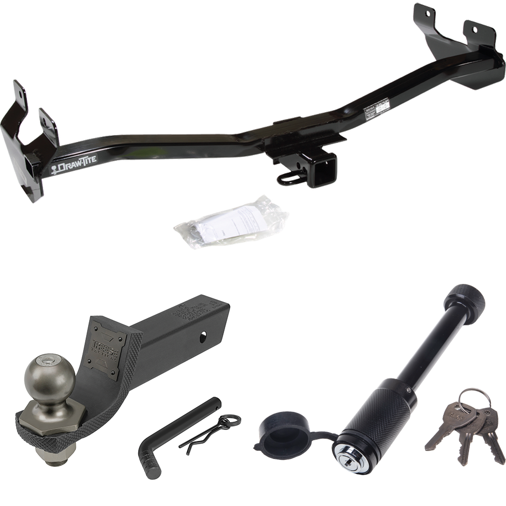 Fits 2006-2010 Hummer H3 Trailer Hitch Tow PKG + Interlock Tactical Starter Kit w/ 2" Drop & 2" Ball + Tactical Dogbone Lock By Draw-Tite