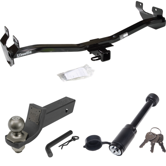 Fits 2006-2010 Hummer H3 Trailer Hitch Tow PKG + Interlock Tactical Starter Kit w/ 2" Drop & 2" Ball + Tactical Dogbone Lock By Draw-Tite