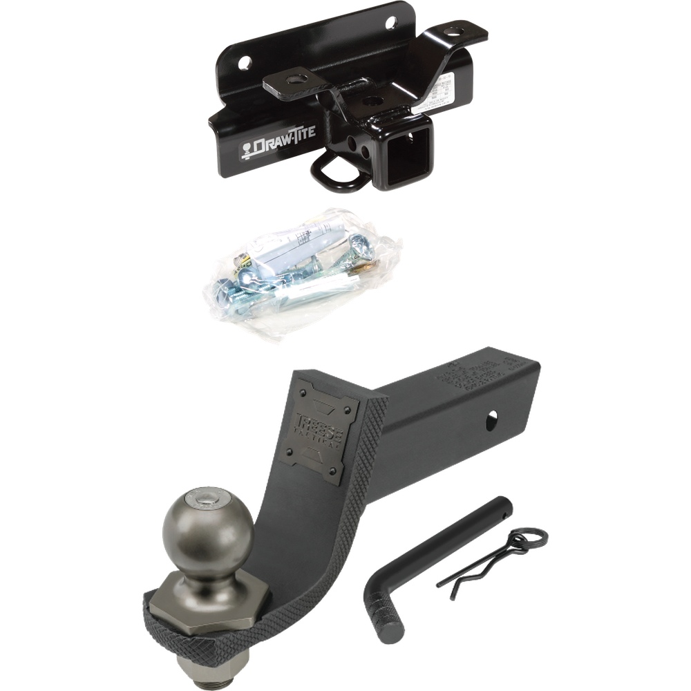 Fits 2004-2005 Dodge Ram 1500 Trailer Hitch Tow PKG + Interlock Tactical Starter Kit w/ 3-1/4" Drop & 2" Ball (Excludes: Daytona/Hemi Sport Quad Cab/Ram Rumble Bee/SRT-10 Models) By Draw-Tite