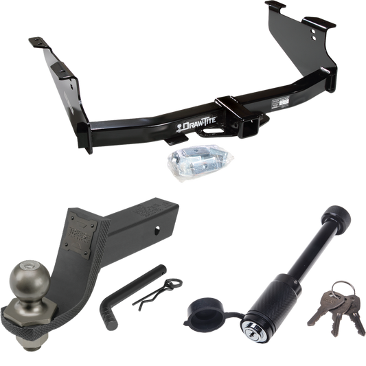 Fits 2003-2009 Dodge Ram 2500 Trailer Hitch Tow PKG + Interlock Tactical Starter Kit w/ 3-1/4" Drop & 2" Ball + Tactical Dogbone Lock By Draw-Tite