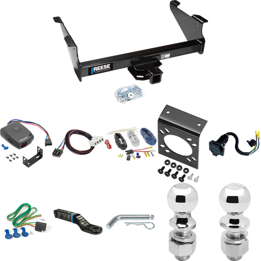 Fits 2003-2009 Dodge Ram 2500 Trailer Hitch Tow PKG w/ Pro Series Pilot Brake Control + Plug & Play BC Adapter + 7-Way RV Wiring + 2" & 2-5/16" Ball & Drop Mount By Reese Towpower