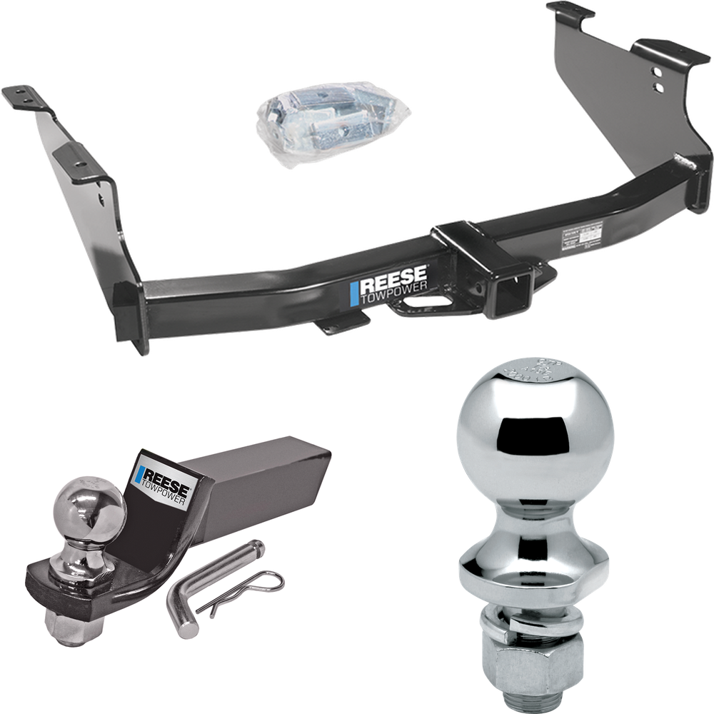 Fits 2003-2009 Dodge Ram 2500 Trailer Hitch Tow PKG w/ Starter Kit Ball Mount w/ 2" Drop & 2" Ball + 1-7/8" Ball By Reese Towpower