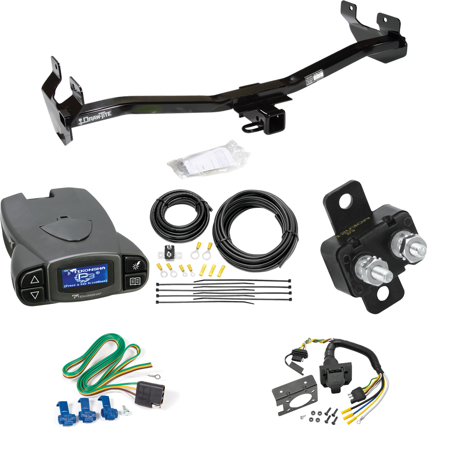 Fits 2008-2010 Hummer H3 Trailer Hitch Tow PKG w/ Tekonsha Prodigy P3 Brake Control + 7-Way RV Wiring By Draw-Tite