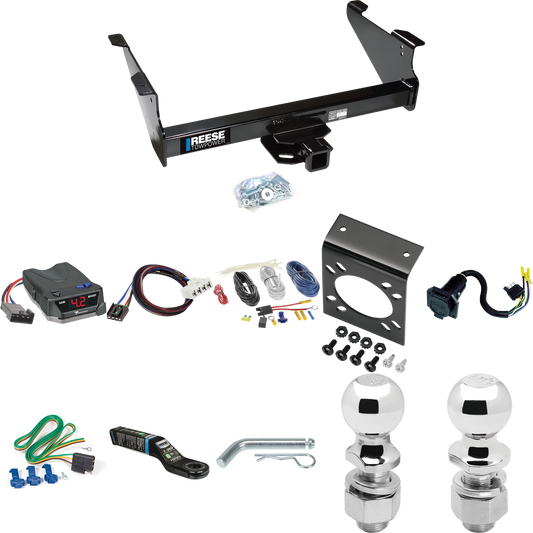 Fits 2006-2008 Dodge Ram 1500 Trailer Hitch Tow PKG w/ Tekonsha BRAKE-EVN Brake Control + Plug & Play BC Adapter + 7-Way RV Wiring + 2" & 2-5/16" Ball & Drop Mount By Reese Towpower