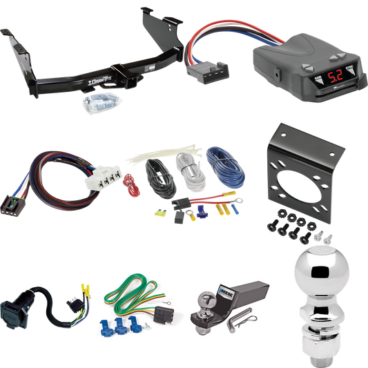 Se adapta al paquete de enganche de remolque Dodge Ram 3500 2003-2009 con control de freno Tekonsha Brakeman IV + adaptador BC Plug &amp; Play + cableado RV de 7 vías + soporte de bola y caída de 2" y 2-5/16" de Draw-Tite