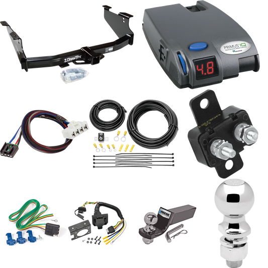 Se adapta al paquete de remolque con enganche para remolque Dodge Ram 3500 2003-2009 con control de freno Tekonsha Primus IQ + adaptador BC Plug &amp; Play + cableado RV de 7 vías + soporte de bola y caída de 2" y 2-5/16" de Draw-Tite