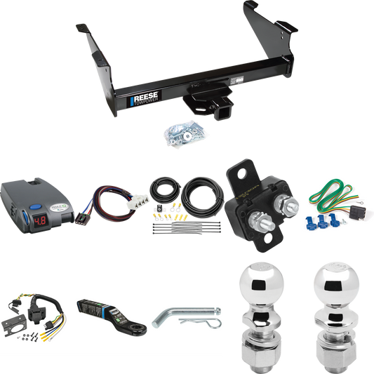 Fits 2006-2008 Dodge Ram 1500 Trailer Hitch Tow PKG w/ Tekonsha Primus IQ Brake Control + Plug & Play BC Adapter + 7-Way RV Wiring + 2" & 2-5/16" Ball & Drop Mount By Reese Towpower