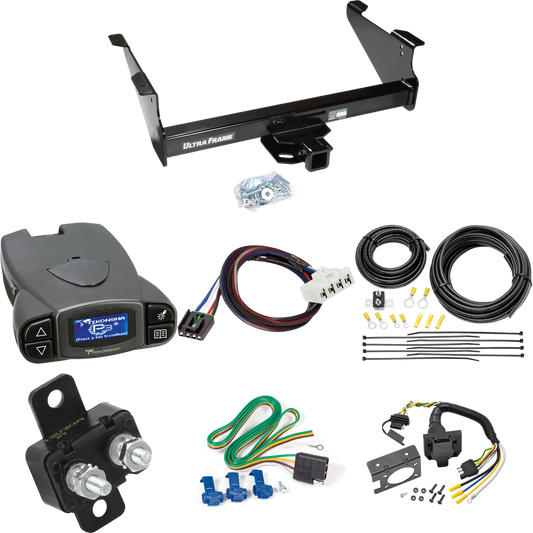 Fits 2004-2005 Dodge Ram 1500 Trailer Hitch Tow PKG w/ Tekonsha Prodigy P3 Brake Control + Plug & Play BC Adapter + 7-Way RV Wiring (Excludes: Daytona/Hemi Sport Quad Cab/Ram Rumble Bee/SRT-10 Models) By Draw-Tite