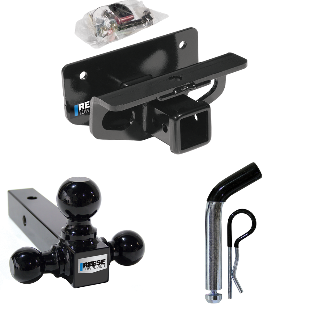 Fits 2019-2023 RAM 1500 Classic Trailer Hitch Tow PKG w/ Triple Ball Ball Mount 1-7/8" & 2" & 2-5/16" Trailer Balls + Pin/Clip By Reese Towpower