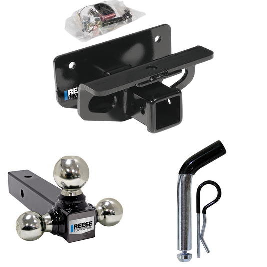 Fits 2011-2018 RAM 1500 Trailer Hitch Tow PKG w/ Triple Ball Ball Mount 1-7/8" & 2" & 2-5/16" Trailer Balls + Pin/Clip By Reese Towpower