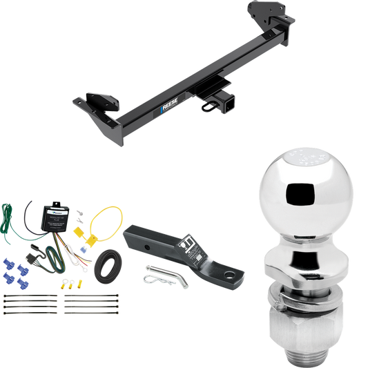 Fits 2016-2022 Nissan NP300 Navara Trailer Hitch Tow PKG w/ 4-Flat Wiring + Ball Mount w/ 2" Drop & 2" Ball (For International Only Models) By Reese Towpower