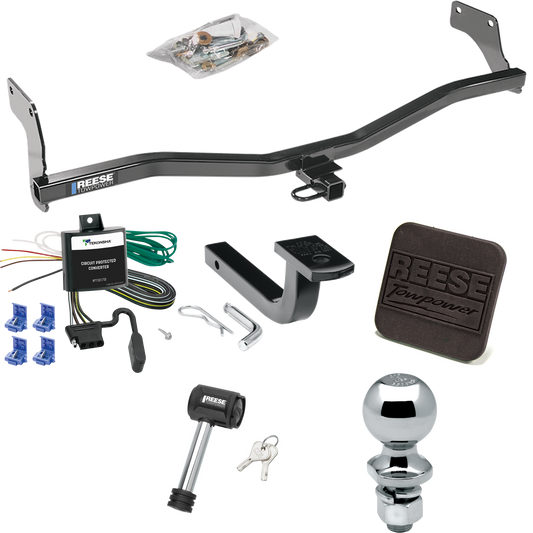 Se adapta al paquete de remolque con enganche para remolque KIA Rio5 2006-2011 con arnés de cableado plano de 4 + barra de tracción + bola de 2" + cubierta de enganche + bloqueo de enganche (para modelos Hatchback) de Reese Towpower