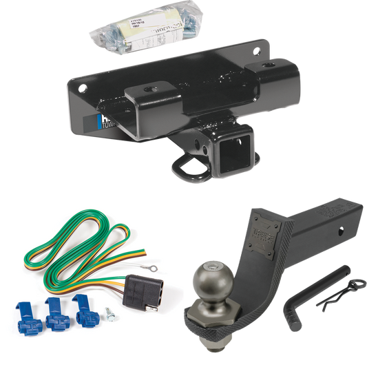 Fits 2002-2003 Dodge Ram 1500 Trailer Hitch Tow PKG w/ 4-Flat Wiring + Interlock Tactical Starter Kit w/ 3-1/4" Drop & 2" Ball (For (Built Before 11/2002) Models) By Reese Towpower