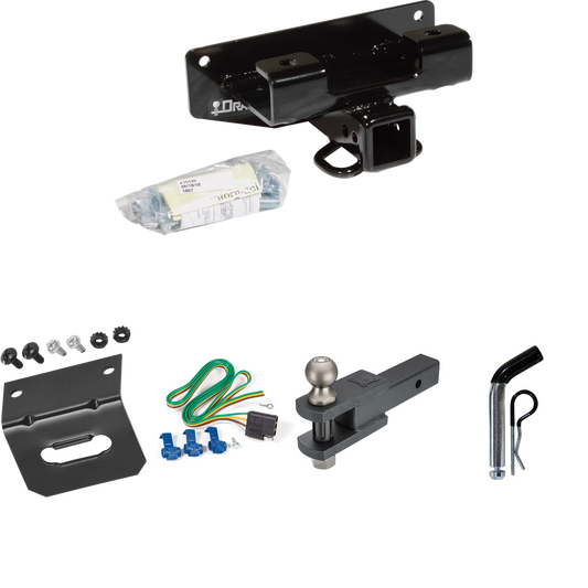 Fits 2002-2003 Dodge Ram 1500 Trailer Hitch Tow PKG w/ 4-Flat Wiring Harness + Clevis Hitch Ball Mount w/ 2" Ball + Pin/Clip + Wiring Bracket (For (Built Before 11/2002) Models) By Draw-Tite