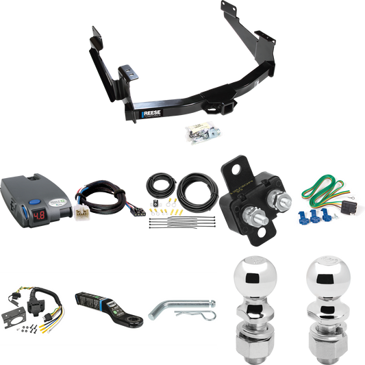 Fits 2007-2014 Toyota Tundra Trailer Hitch Tow PKG w/ Tekonsha Primus IQ Brake Control + Plug & Play BC Adapter + 7-Way RV Wiring + 2" & 2-5/16" Ball & Drop Mount (For (See Footnote CP) Models) By Reese Towpower