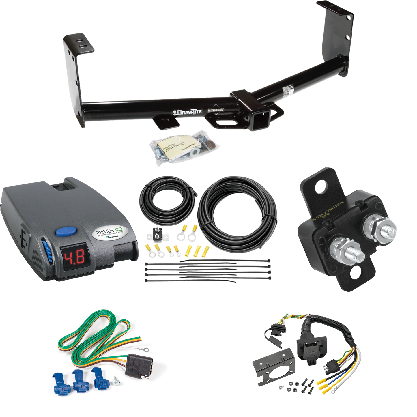 Fits 2018-2021 Toyota Tundra Trailer Hitch Tow PKG w/ Tekonsha Primus IQ Brake Control + 7-Way RV Wiring (For (See Footnote CP) Models) By Draw-Tite