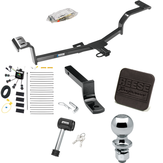 Se adapta al paquete de enganche de remolque KIA Rio 2012-2017 con arnés de cableado de 4 contactos planos "sin empalme" + barra de tracción + bola de 2" + cubierta de enganche + bloqueo de enganche (para sedán, excepto modelos S) de Reese Towpower