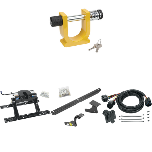 Fits 2009-2010 Dodge Ram 1500 Custom Industry Standard Above Bed Rail Kit + 20K Fifth Wheel + In-Bed Wiring + King Pin Lock (For 6-1/2' and 8 foot Bed, w/o Factory Puck System Models) By Reese