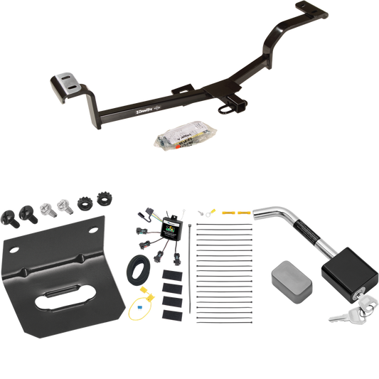 Se adapta al paquete de enganche de remolque Hyundai Accent 2012-2021 con arnés de cableado de 4 contactos planos "sin empalme" + soporte de cableado + bloqueo de enganche (para modelos sedán) de Draw-Tite