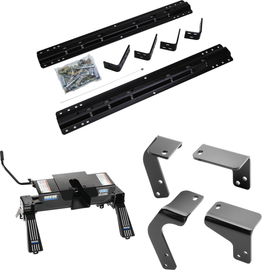 Fits 2013-2018 RAM 1500 Industry Standard Semi-Custom Above Bed Rail Kit + 16K Fifth Wheel (For 5'8 or Shorter Bed (Sidewinder Required), Except w/Air Suspension or w/ECODiesel Engine, w/o Factory Puck System Models) By Reese