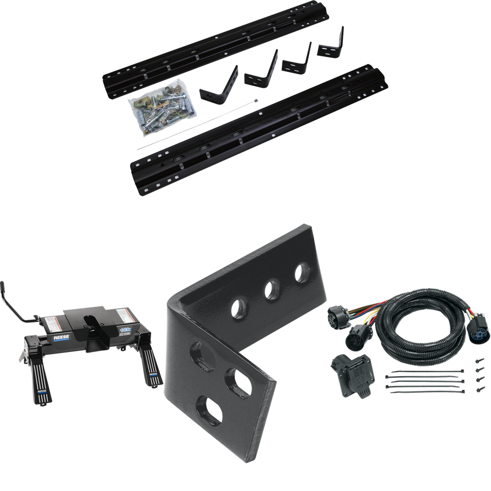 Fits 2011-2012 RAM 3500 Industry Standard Semi-Custom Above Bed Rail Kit + 16K Fifth Wheel + In-Bed Wiring (For 6-1/2' and 8 foot Bed, Except w/Overload Springs, w/o Factory Puck System Models) By Reese