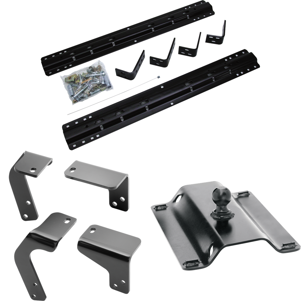 Fits 2011-2012 RAM 1500 Industry Standard Semi-Custom Above Bed Rail Kit + 25K Pro Series Gooseneck Hitch (For 6-1/2' and 8 foot Bed, w/o Factory Puck System Models) By Reese