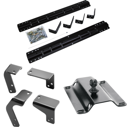 Fits 2011-2012 RAM 1500 Industry Standard Semi-Custom Above Bed Rail Kit + 25K Pro Series Gooseneck Hitch (For 6-1/2' and 8 foot Bed, w/o Factory Puck System Models) By Reese