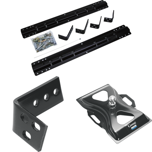 Fits 2003-2010 Dodge Ram 2500 Industry Standard Semi-Custom Above Bed Rail Kit + 25K Reese Gooseneck Hitch (For 6-1/2' and 8 foot Bed, Except w/Overload Springs, w/o Factory Puck System Models) By Reese