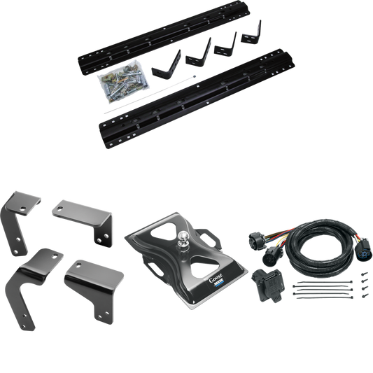 Fits 2013-2018 RAM 1500 Industry Standard Semi-Custom Above Bed Rail Kit + 25K Reese Gooseneck Hitch + In-Bed Wiring (For 5'8 or Shorter Bed (Sidewinder Required), Except w/Air Suspension or w/ECODiesel Engine, w/o Factory Puck System Models) By Rees