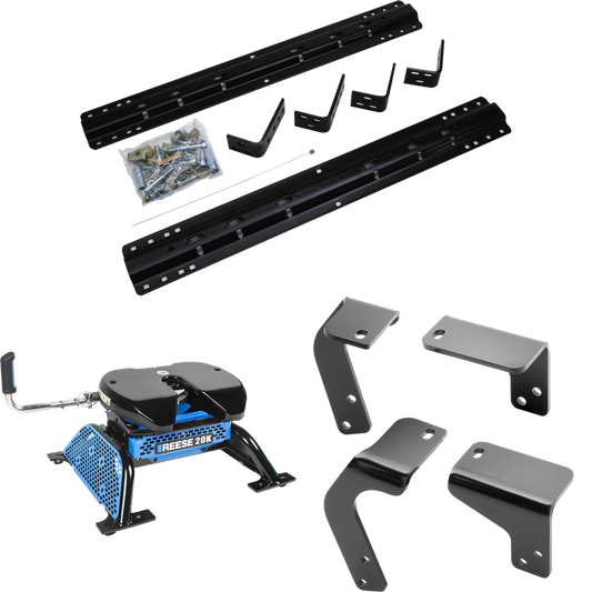 Fits 2013-2018 RAM 1500 Industry Standard Semi-Custom Above Bed Rail Kit + Reese M5 20K Fifth Wheel (For 5'8 or Shorter Bed (Sidewinder Required), Except w/Air Suspension or w/ECODiesel Engine, w/o Factory Puck System Models) By Reese