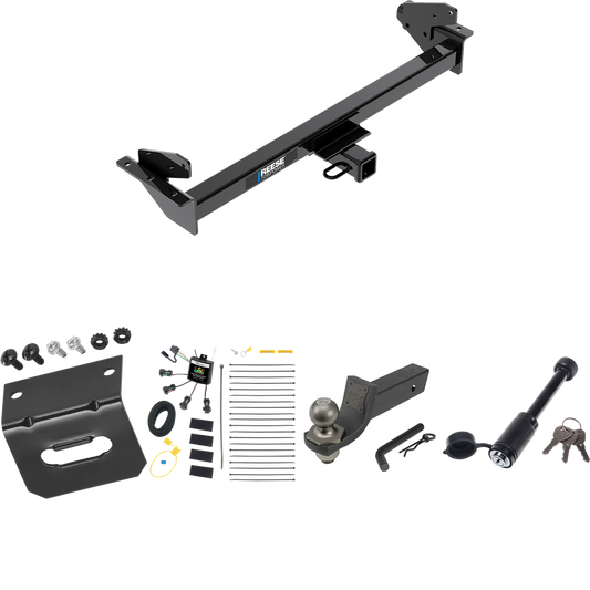 Fits 2016-2022 Nissan NP300 Navara Trailer Hitch Tow PKG w/ 4-Flat Zero Contact "No Splice" Wiring + Interlock Tactical Starter Kit w/ 2" Drop & 2" Ball + Tactical Dogbone Lock + Wiring Bracket (For International Only Models) By Reese Towpower