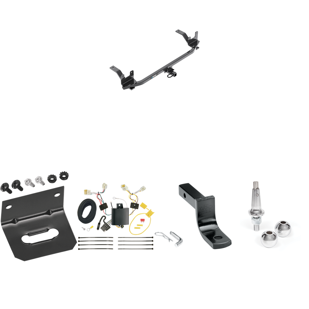 Fits 2018-2020 Hyundai Elantra Trailer Hitch Tow PKG w/ 4-Flat Wiring Harness + Draw-Bar + Interchangeable 1-7/8" & 2" Balls + Wiring Bracket (Excludes: GT & Sport Models) By Reese Towpower