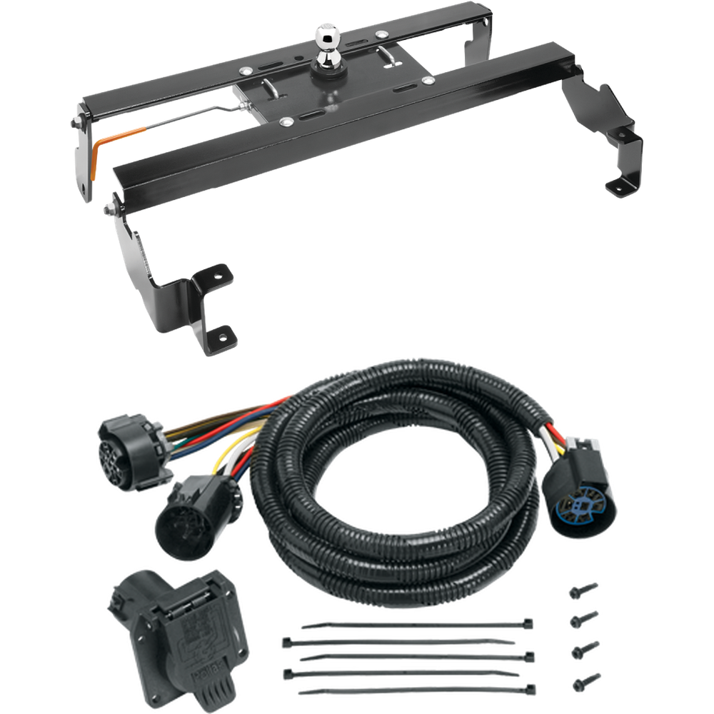 Fits 2009-2010 Dodge Ram 1500 Hide-A-Goose Underbed Gooseneck Hitch System + 7-Way In-Bed Wiring (For All Styles, w/o Factory Puck System Models) By Draw-Tite