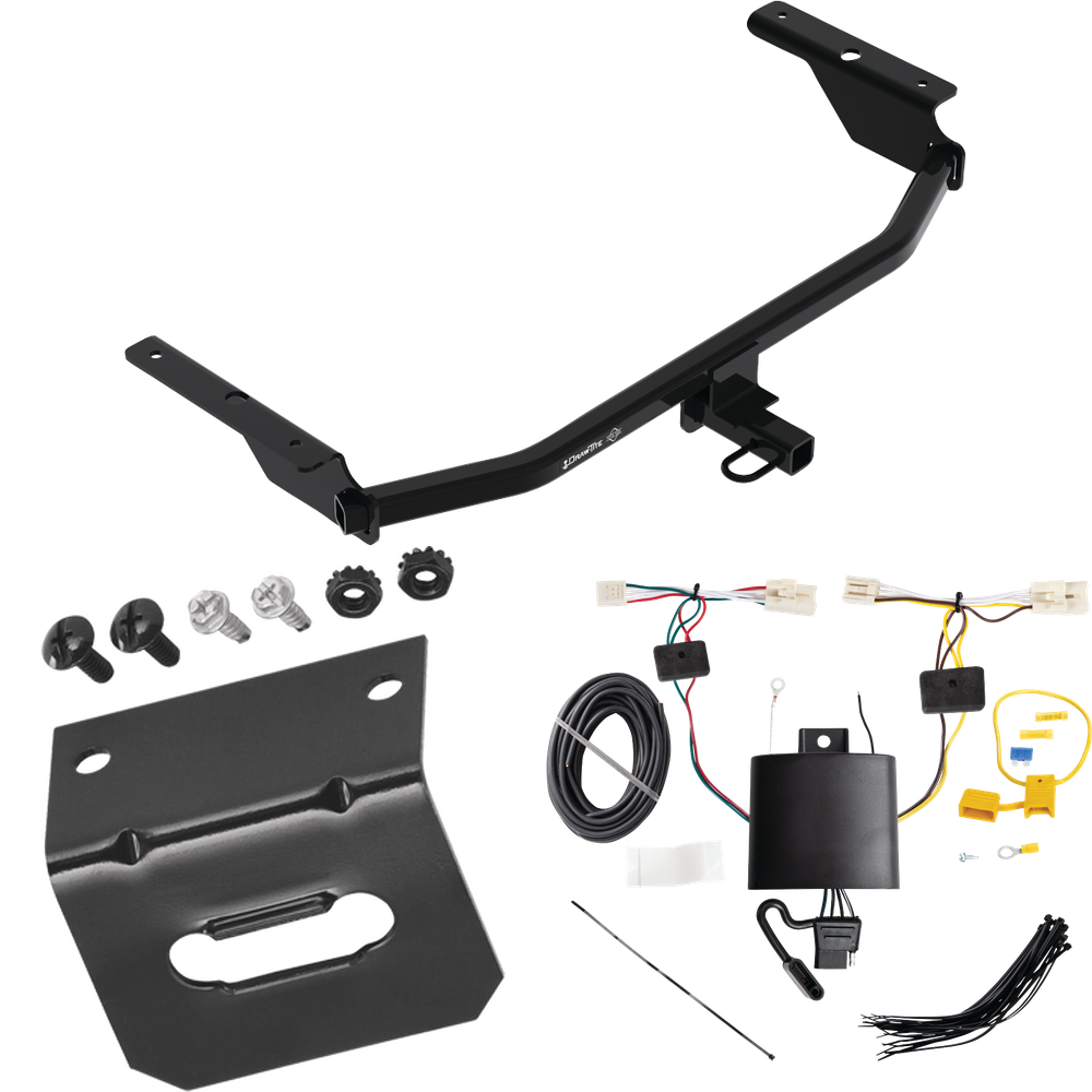 Fits 2021-2023 Hyundai Elantra Trailer Hitch Tow PKG w/ 4-Flat Wiring Harness + Bracket (Excludes: Hybrid & N Line Models) By Draw-Tite