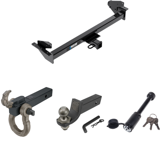 Fits 2016-2022 Nissan NP300 Navara Trailer Hitch Tow PKG + Interlock Tactical Starter Kit w/ 2" Drop & 2" Ball + Tactical Hook & Shackle Mount + Tactical Dogbone Lock (For International Only Models) By Reese Towpower