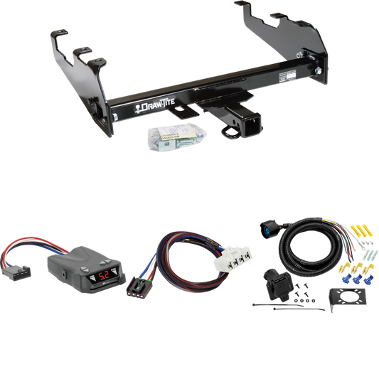 Fits 1995-2002 Dodge Ram 3500 Trailer Hitch Tow PKG w/ Tekonsha Brakeman IV Brake Control + Plug & Play BC Adapter + 7-Way RV Wiring (For w/Deep Drop Bumper Models) By Draw-Tite