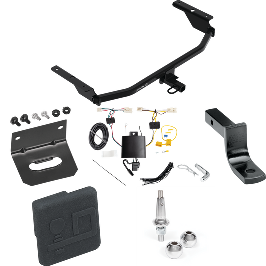 Fits 2021-2023 Hyundai Elantra Trailer Hitch Tow PKG w/ 4-Flat Wiring Harness + Draw-Bar + Interchangeable 1-7/8" & 2" Balls + Wiring Bracket + Hitch Cover (Excludes: Hybrid & N Line Models) By Draw-Tite