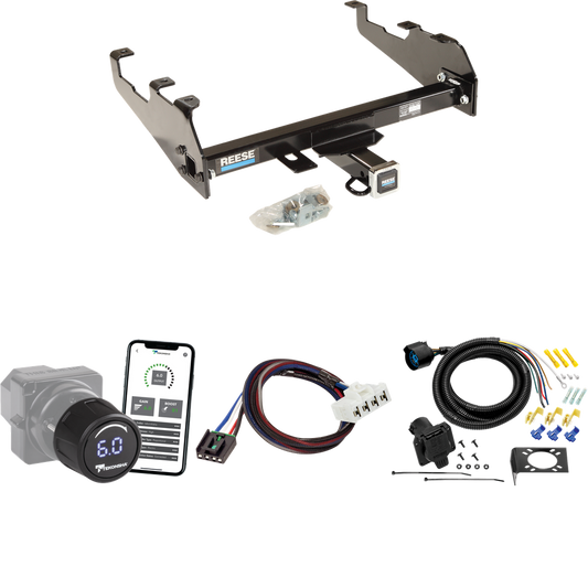 Fits 1995-2002 Dodge Ram 3500 Trailer Hitch Tow PKG w/ Tekonsha Prodigy iD Bluetooth Wireless Brake Control + Plug & Play BC Adapter + 7-Way RV Wiring (For w/Deep Drop Bumper Models) By Reese Towpower