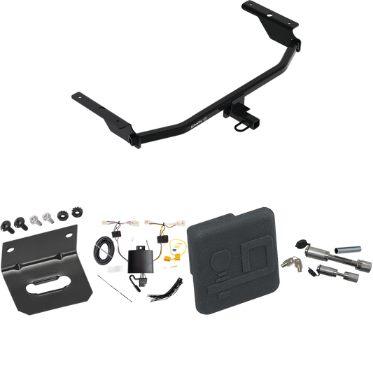 Se adapta al paquete de enganche de remolque Hyundai Elantra 2021-2023 con arnés de cableado plano de 4 + cubierta de enganche + enganche doble y cerraduras de acoplador (excluye: modelos híbridos y de línea N) de Draw-Tite