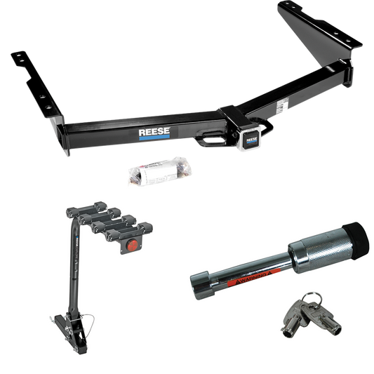 Se adapta al paquete de enganche de remolque Nissan NV1500 2013-2021 con portabicicletas para 4 bicicletas + bloqueo de enganche de Reese Towpower