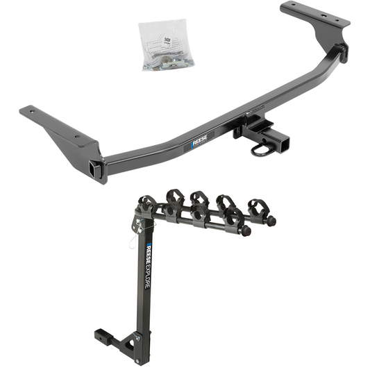 Fits 2017-2020 Hyundai Elantra Trailer Hitch Tow PKG w/ 4 Bike Carrier Rack (Excludes: Limited & Sport Models) By Reese Towpower