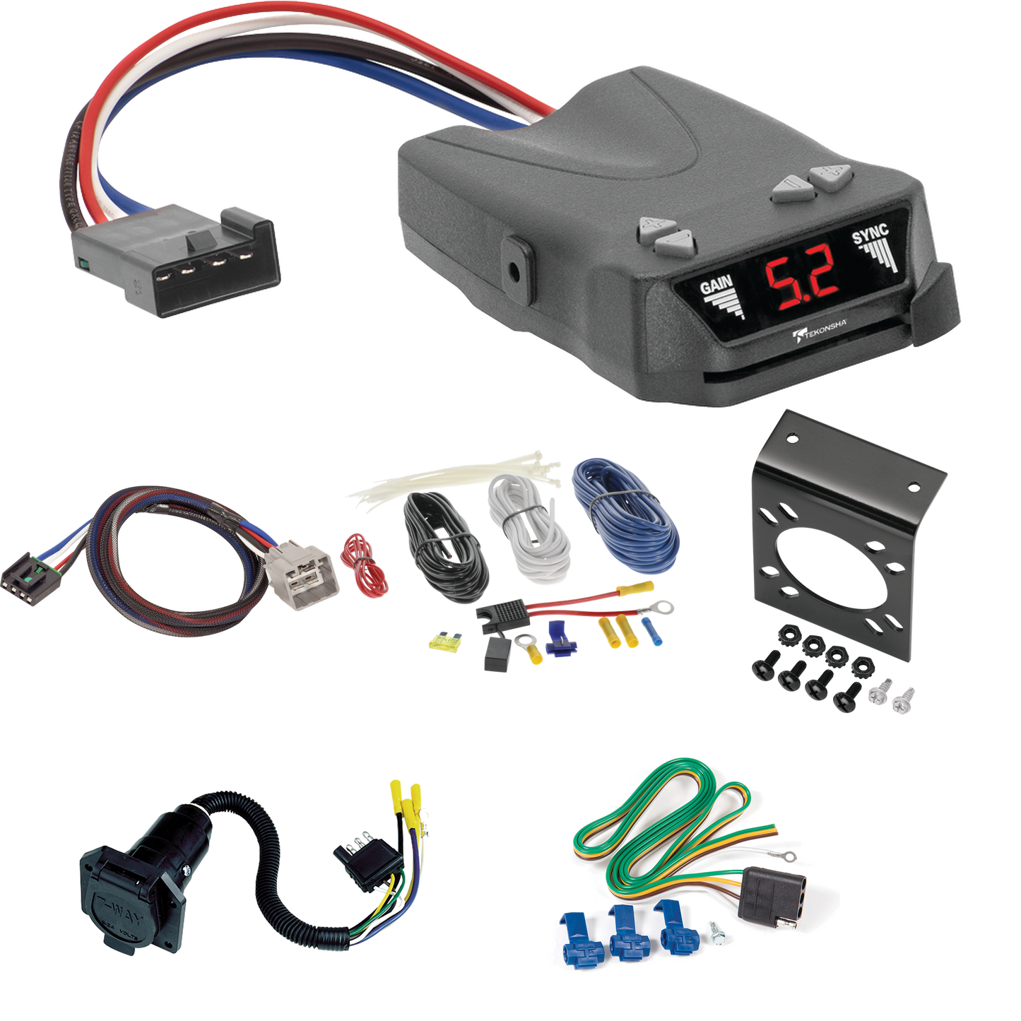 Fits 2011-2012 RAM 2500 7-Way RV Wiring + Tekonsha Brakeman IV Brake Control + Plug & Play BC Adapter By Reese Towpower