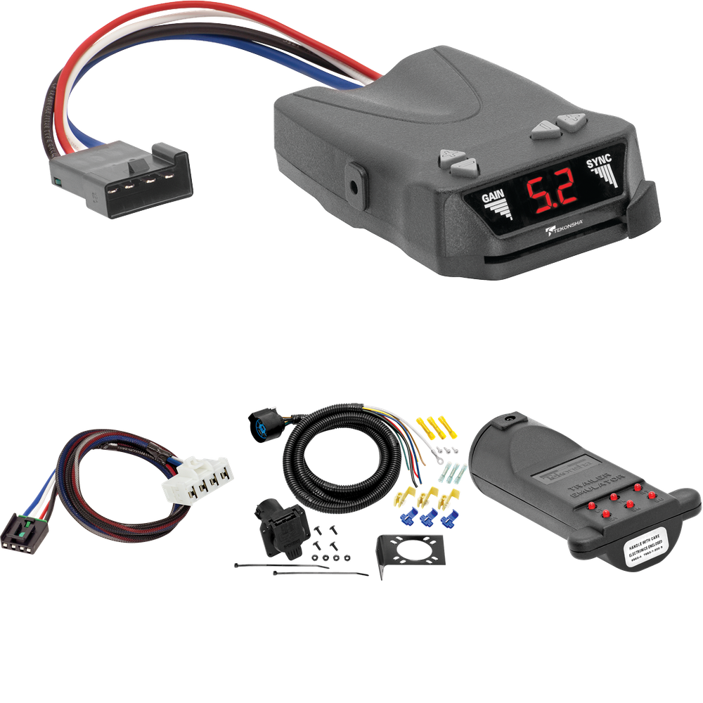 Fits 1995-2002 Dodge Ram 3500 7-Way RV Wiring + Tekonsha Brakeman IV Brake Control + Plug & Play BC Adapter + 7-Way Tester and Trailer Emulator By Tow Ready